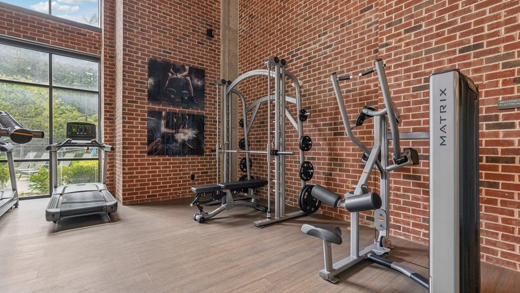 A gym with a variety of equipment.