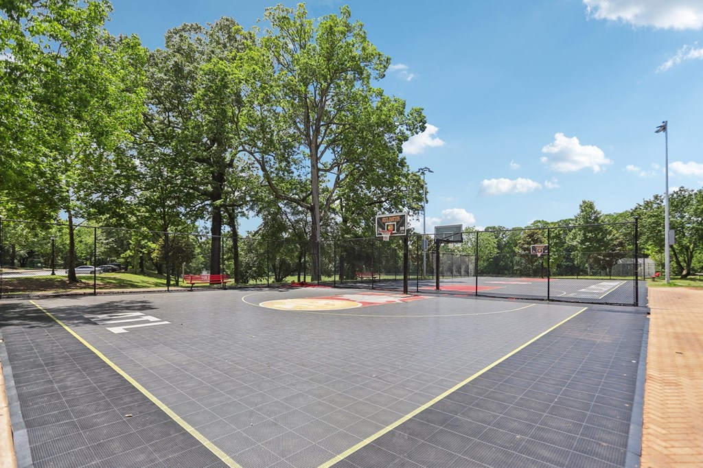 A basketball court in Grant Park