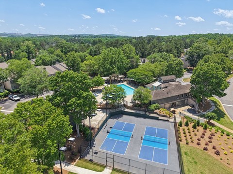 A property with full size tennis courts