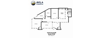 A floor plan for offices and bathroom space