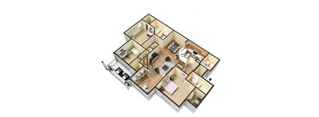 3D Floorplan Furnished | Andrews