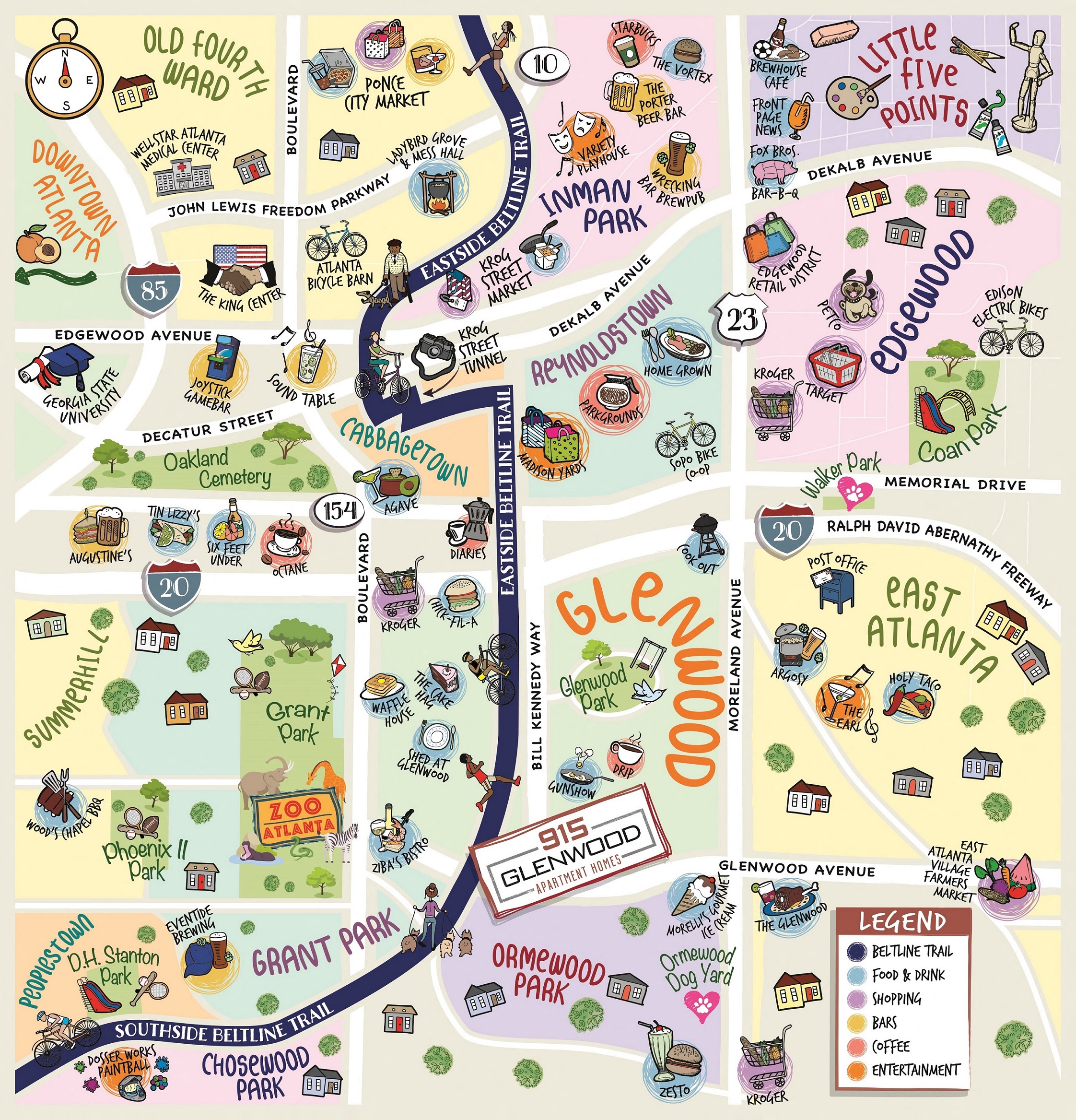 Neighborhood Map at 915 Glenwood Apartment Homes, Georgia 30316