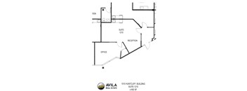 A floor plan for a suite at the 1010 Huntcliff building.