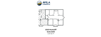 A floor plan for a suite at Avila Commercial.