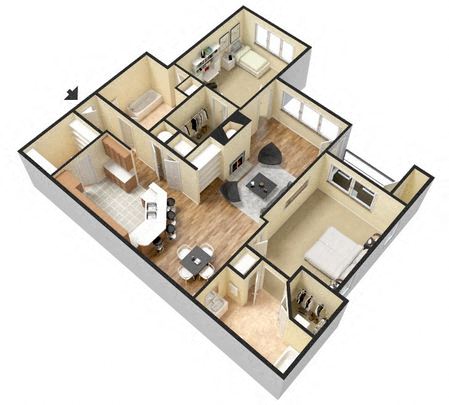 Wesley St James Apartments | The Magnolia Floorplan