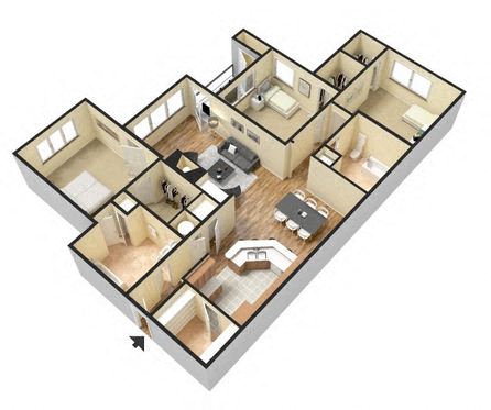 Wesley St James Apartments | The Peachtree Floorplan
