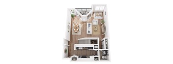 3D floor plan the first floor of the penthouse
