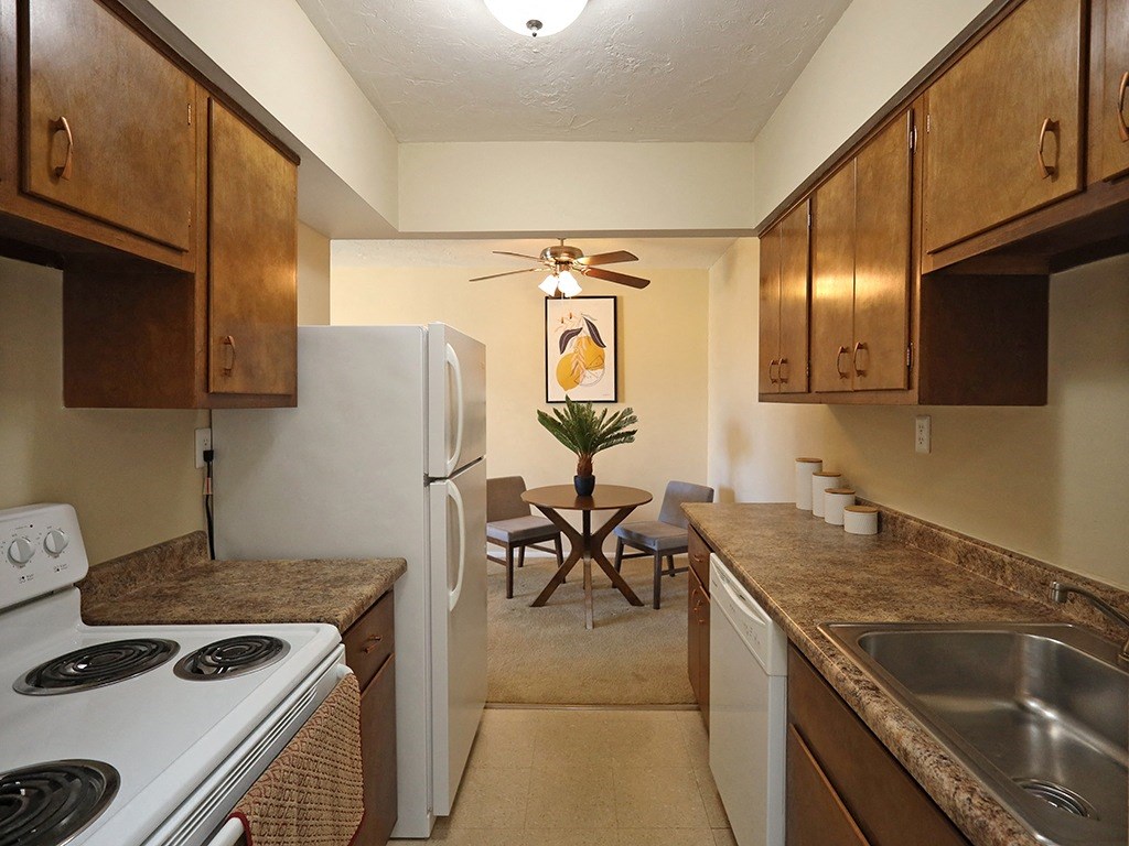 Model Suite Kitchen at Westbrook Village Apartments, Brooklyn OH 44144