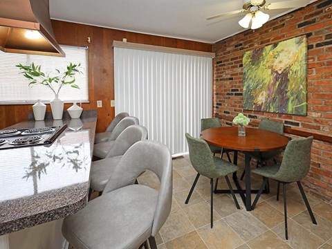 Model Kitchen and Dining Area at Colonial Park Townhomes in Euclid OH