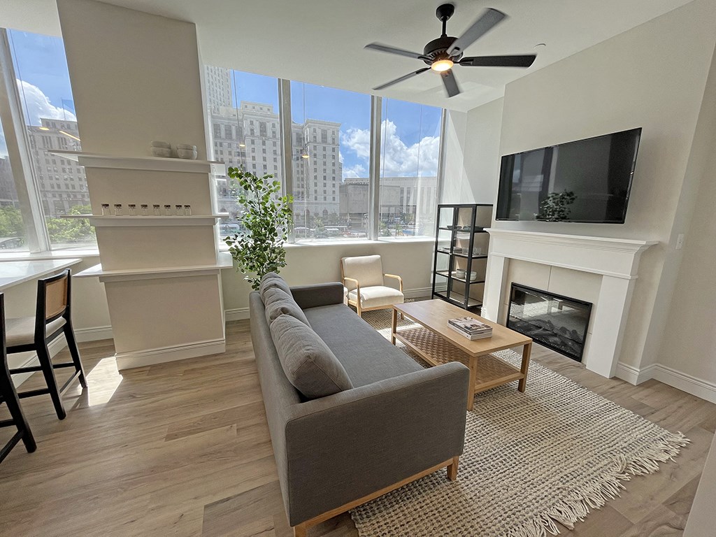 1 Bedroom 1 bathroom  Model B1 - Living Room 2 | Residences at 55