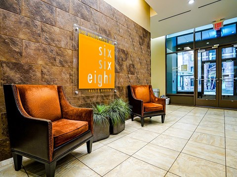 The Residences at 668 Entry Lobby at The Residences at 668 Apartments, Cleveland