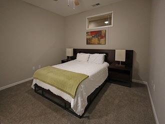 The Residences at 668 Standard Model Master Bedroom at The Residences at 668 Apartments, Cleveland - Photo Gallery 3