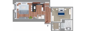 Suite Style C1 at The Terminal Tower Residences Apartments, Cleveland