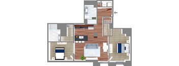 C2 Floor Plan at The Terminal Tower Residences Apartments, Cleveland, 44113