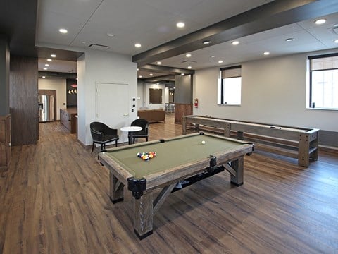 Community Room Game Area at The Terminal Tower Residences Apartments, Cleveland, 44113