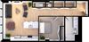 Suite Style E1 - 3D Floor Plan Suite Style E1 - 3D Floor Plan at Residences at 55, Cleveland, OH