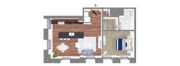 Suite Style F1 at The Terminal Tower Residences Apartments, Ohio, 44113