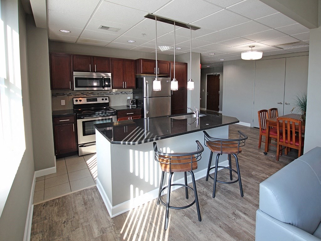 Kitchen  at The Residences At Hanna Apartments, Cleveland