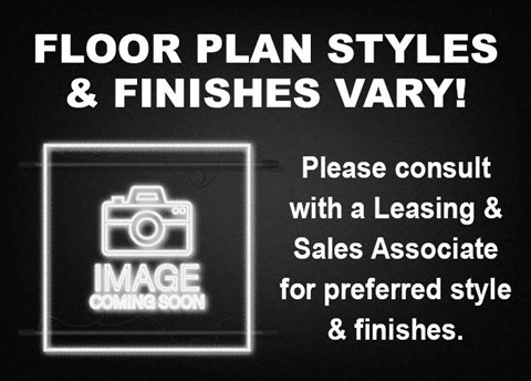 Standard 1 Bedroom 1 Bathroom: Floor Plan Styles & Finishes Vary (image coming soon)