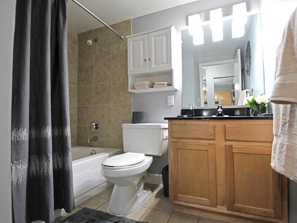 P2 Upgraded Model Bathroom with New Tile, at Reserve Square, Cleveland, OH