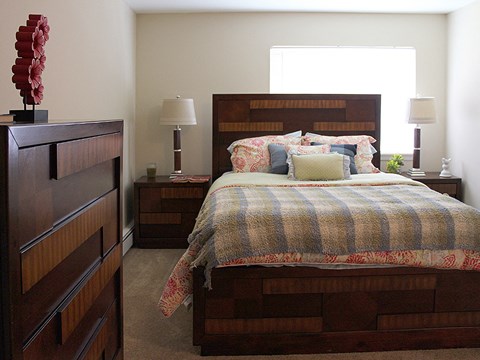 Model Bedroom at Summerwood Commons Apartments in Euclid, OH