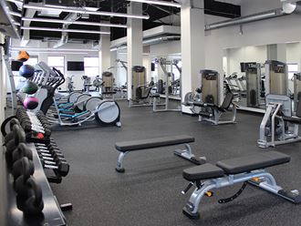 Fitness Center With Updated Equipment at The Terminal Tower Residences Apartments, Cleveland, Ohio