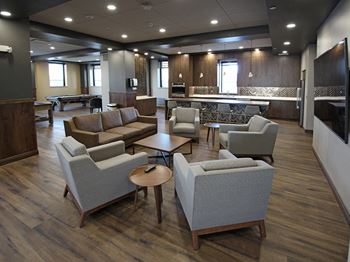 Resident Lounge at The Terminal Tower Residences Apartments, Cleveland, OH, 44113