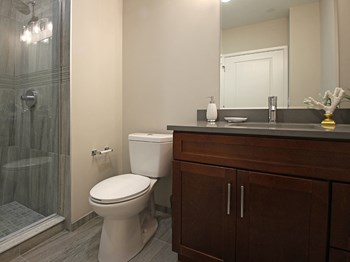 Master Bathroom at The Terminal Tower Residences, Cleveland, OH - Photo Gallery 25