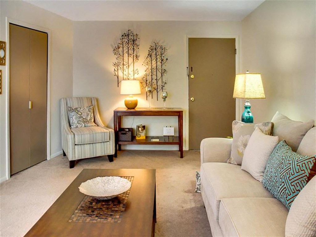 Modern Living Room at Trinity Towers, Ohio, 44146