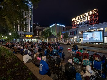 Watching a film on US Bank Plaza at The Terminal Tower Residences, Ohio - Photo Gallery 44