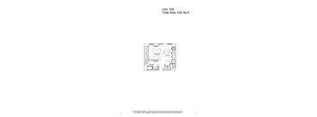 A floor plan for a 104 unit apartment complex with a total area of 420 square feet.