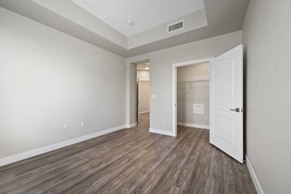 our apartments offer a spacious living room with wood flooring