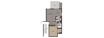 One Bedroom Floorplan at St. Charles Oaks Apartments, California, 91360