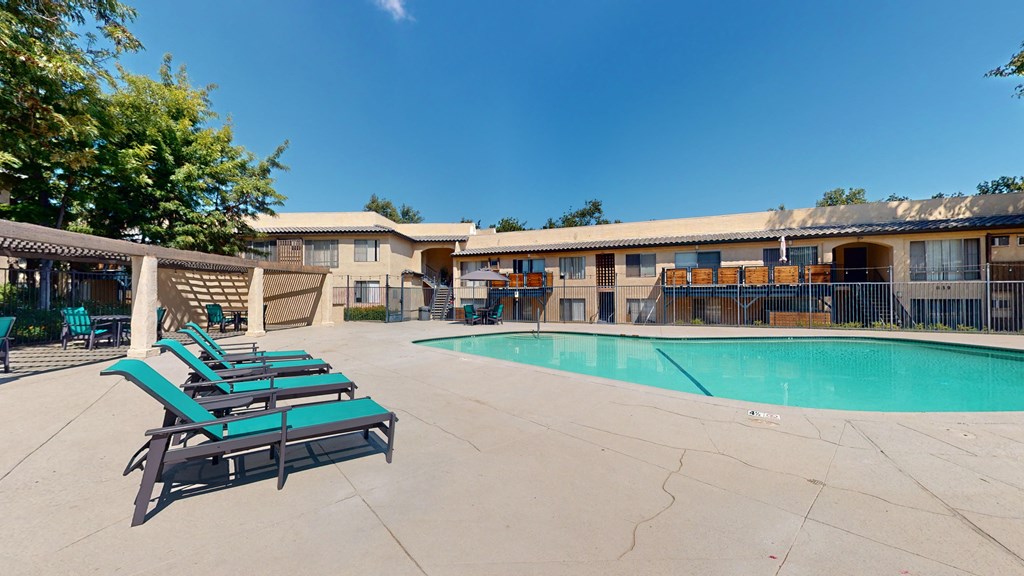the swimming pool at our apartments