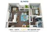 One Bedroom Plan A FloorPlan Image at El Patio Apartments, Glendale, California One Bedroom Plan A FloorPlan Image at El Patio Apartments, Glendale, California