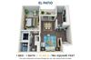 One Bedroom Plan D FloorPlan Image at El Patio Apartments, Glendale, CA One Bedroom Plan D FloorPlan Image at El Patio Apartments, Glendale, 91207