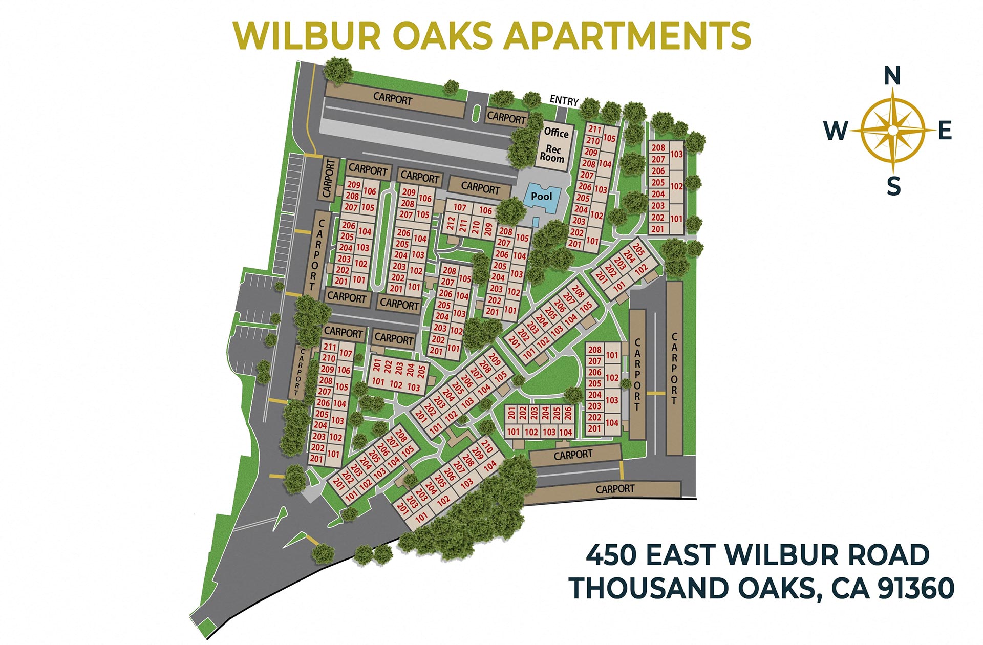 Wilbur Oaks Apartments Community Map