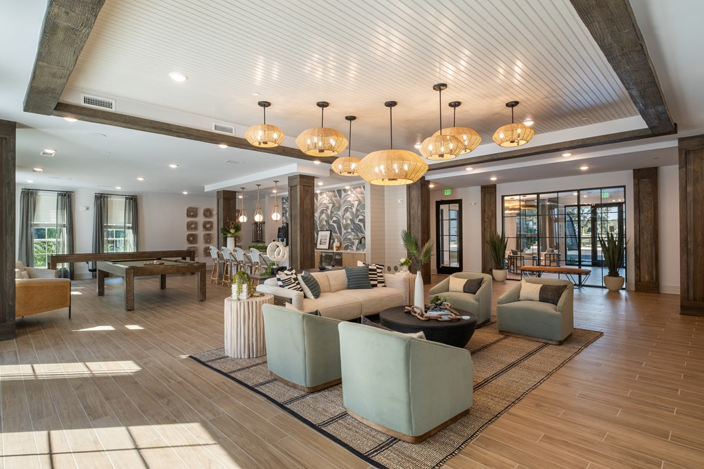the lobby at the preserve apartments