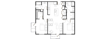 The Guild 2 Bedroom Floor Plan
