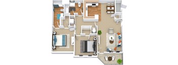 a floor plan of a house with a bedroom and a living room