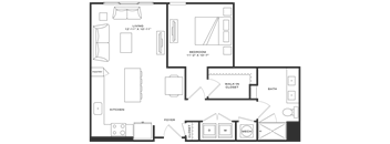 Channel House 1BR Floorplan - Crane