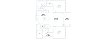 a floor plan of a home with a bedroom and a living room