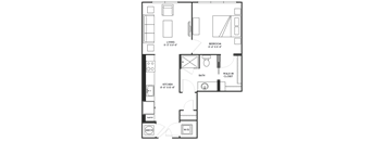 Platform One Bedroom Floorplan - Downeaster