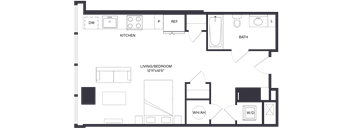 The Eastern Studio Floorplan - Sapelo