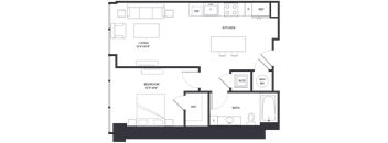 The Eastern 1BR Floorplan - Robbins