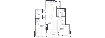 The Eastern 2BR Floorplan - Holland