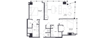 The Eastern 2BR Floorplan - Sullivan