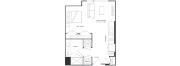 Channel House Studio Floorplan - Eider
