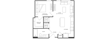 Channel House 1BR Floorplan - Gadwall