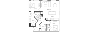 Channel House 2BR Floorplan - Goldeneye